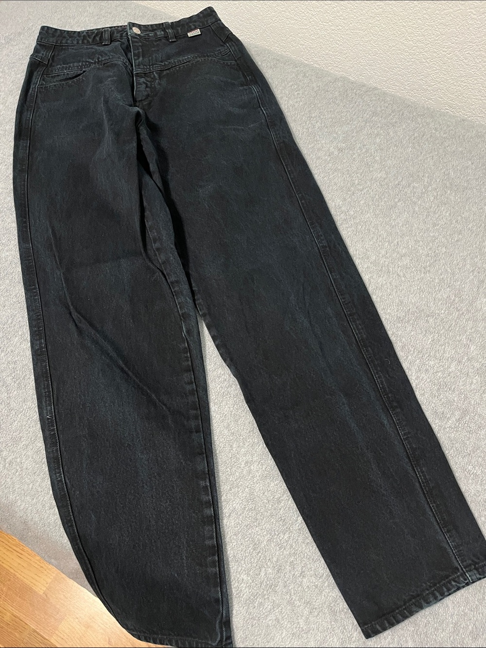 Vintage Y2K Revolt Black Mom Jeans Size 8 High Waisted Tapered Streetwear Grunge